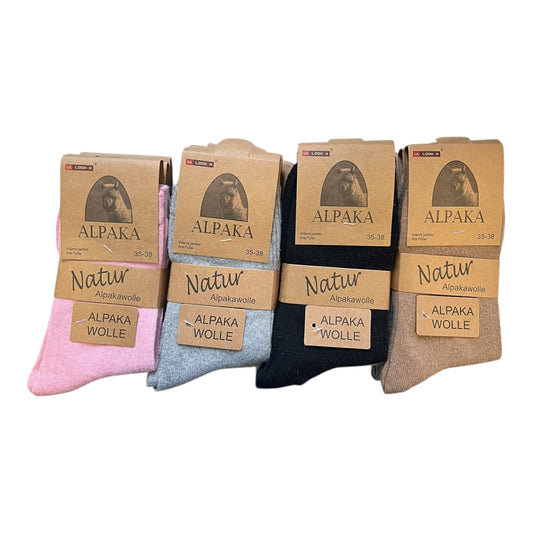 Alpaca sokken dun gemengde kleuren 3 paar