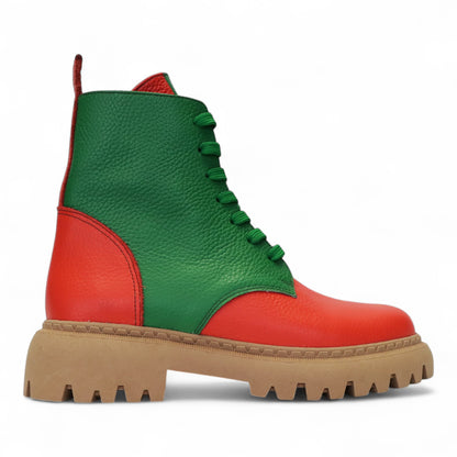 Rood-Groen Enkellaars Dames