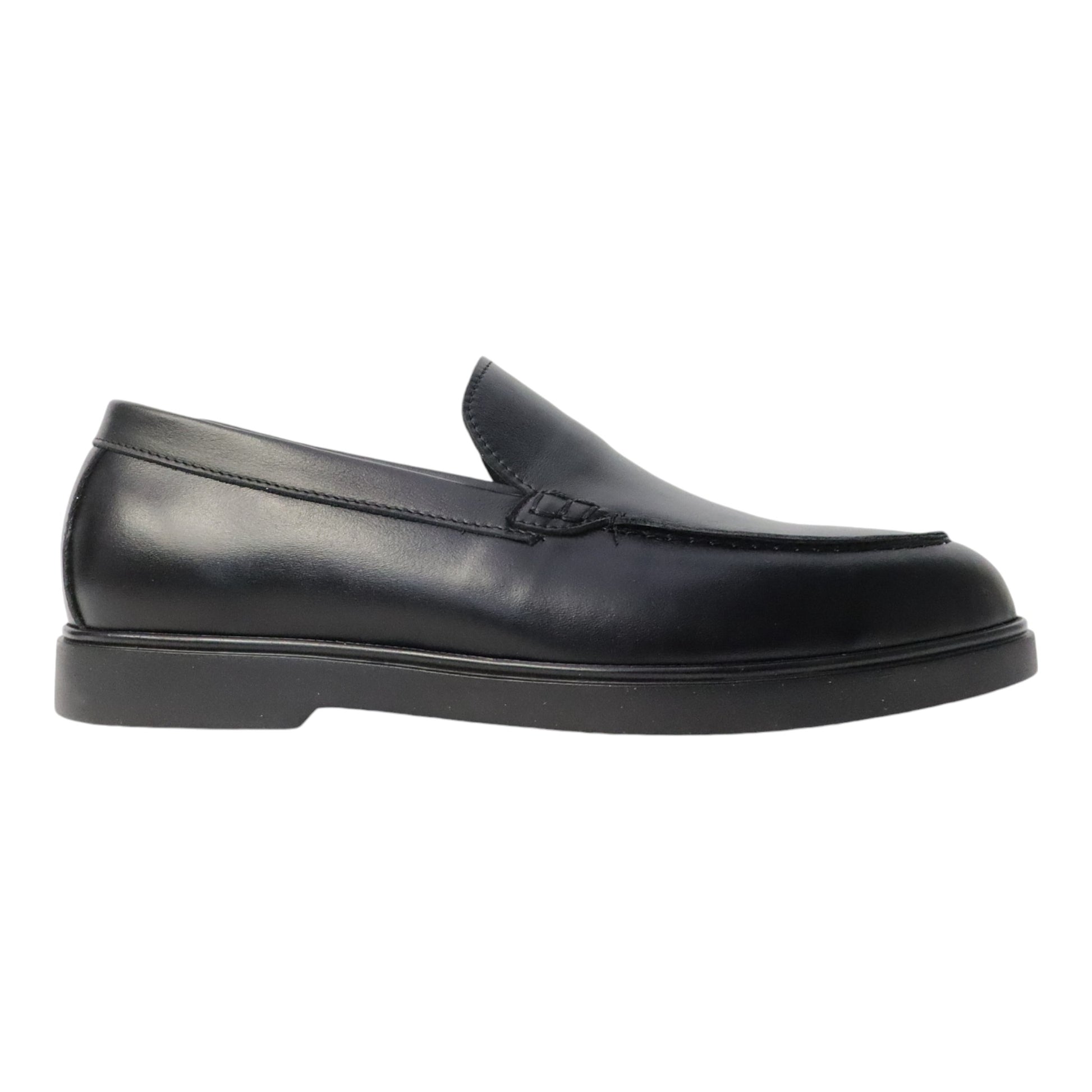 Leren Loafers Heren Eduardo Heren Zwarte Leren Loafer Met Zwarte