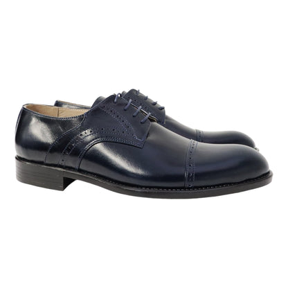 Heren veterschoen Sposare leer donkerblauw