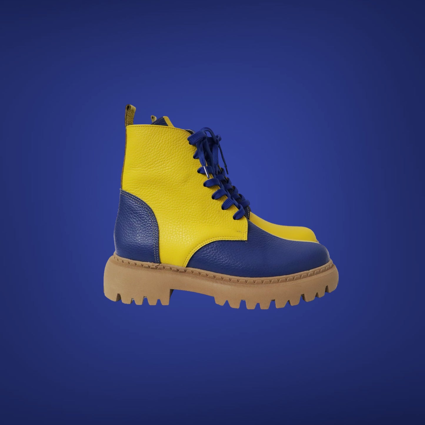 Blauw Geel Dames Laars Pre Order